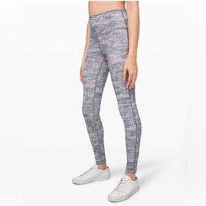 Lululemon Wunder Under High Rise Waist Tight 25"   Luxtreme Pant Minimalist Gray